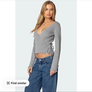 Edikted Gray Wrap Sweater!!! Never Worn!!